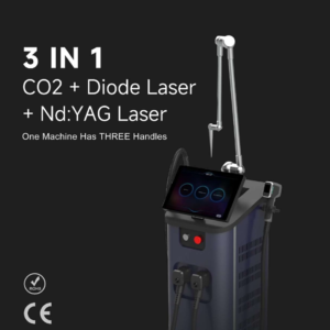 Professional 3 in 1 CO2 Fractional Laser + 808nm Diode Laser + Nd:YAG Laser Machine